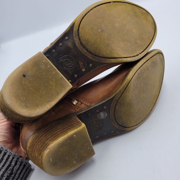 Lucky Brand Booties Womens 6.5 Suede Leather Ankle Boots Brown Distressed - Picture 8 of 11